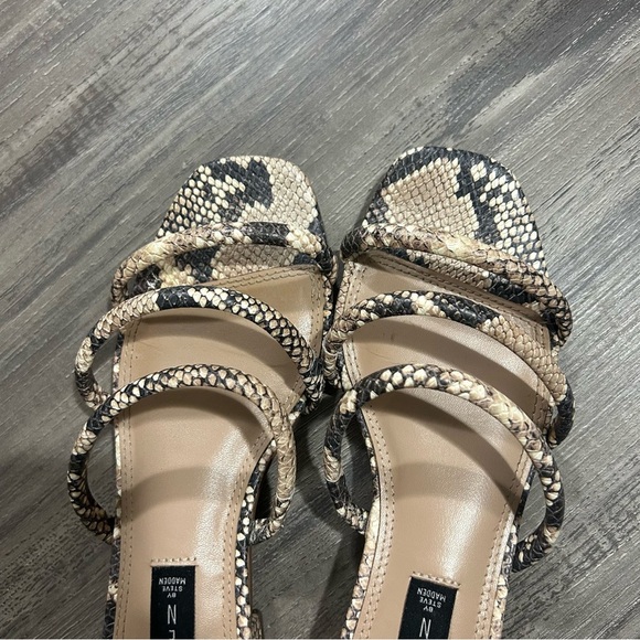 Steven Hade Strappy Slide Sandal Leather Snake Skin Print - Picture 7 of 8